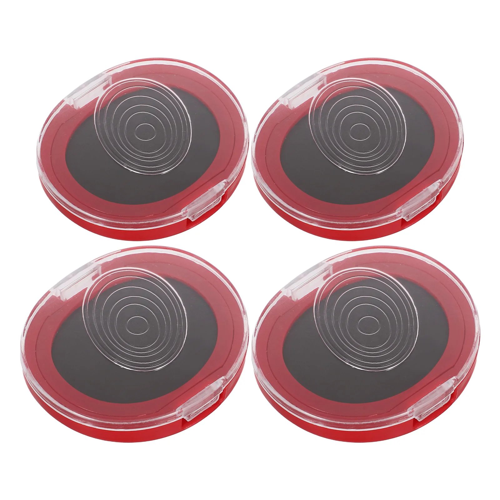4Pcs Fingerprint Ink Pad Red Compact Quick-Drying Thumbprint Stamp Pad for Office Classroom Notary Identification