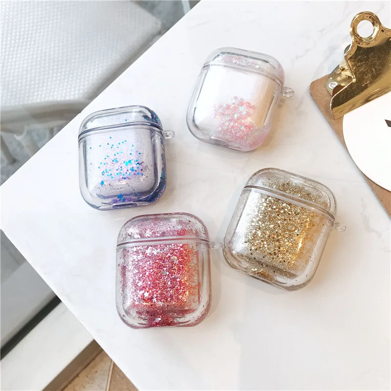 Creative Sequin Quicksand Case for AirPods Pro2 Airpod Pro 1 2 3 Bluetooth Earbuds Charging Box Protective Earphone Case Cover