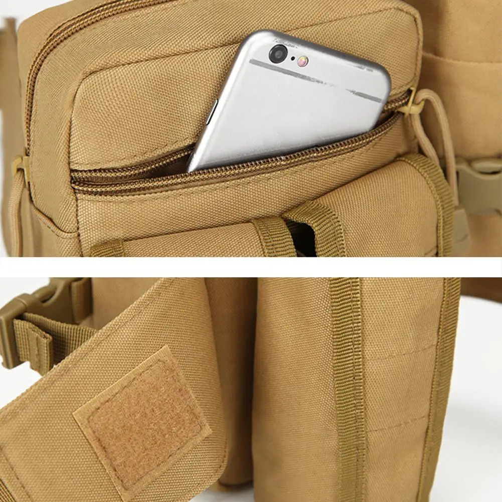Sac banane tactique d'extérieur, sac de taille tactique, sac banane de pêche en plein air avec porte-bouteille d'eau, pour Camping et randonnée