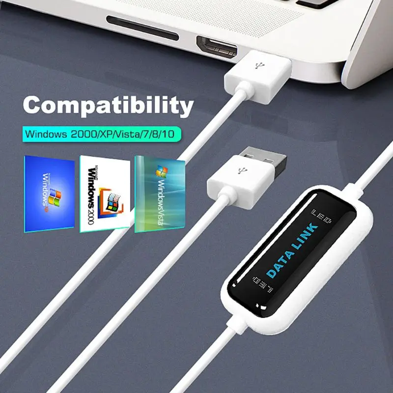 USB Pc to Pc Online Share Sync Link Net Direct Data File Transfer Bridge Cable Laptop USB to USB Cable Easy to Use