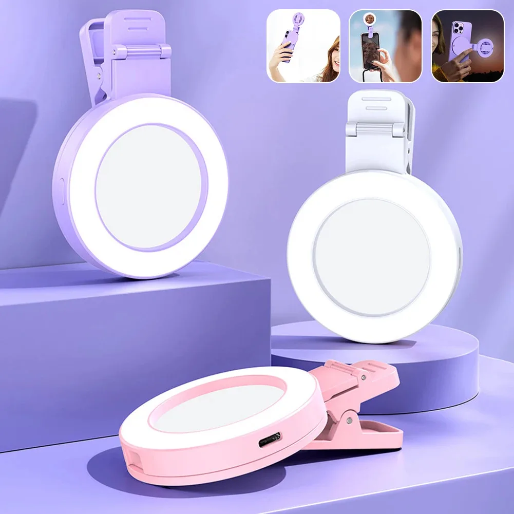 Selfie Ring Light USB Type C LED Photographic Lighting Photo Lamps Video Light Photography Ringlight Photo for Phone Laptops