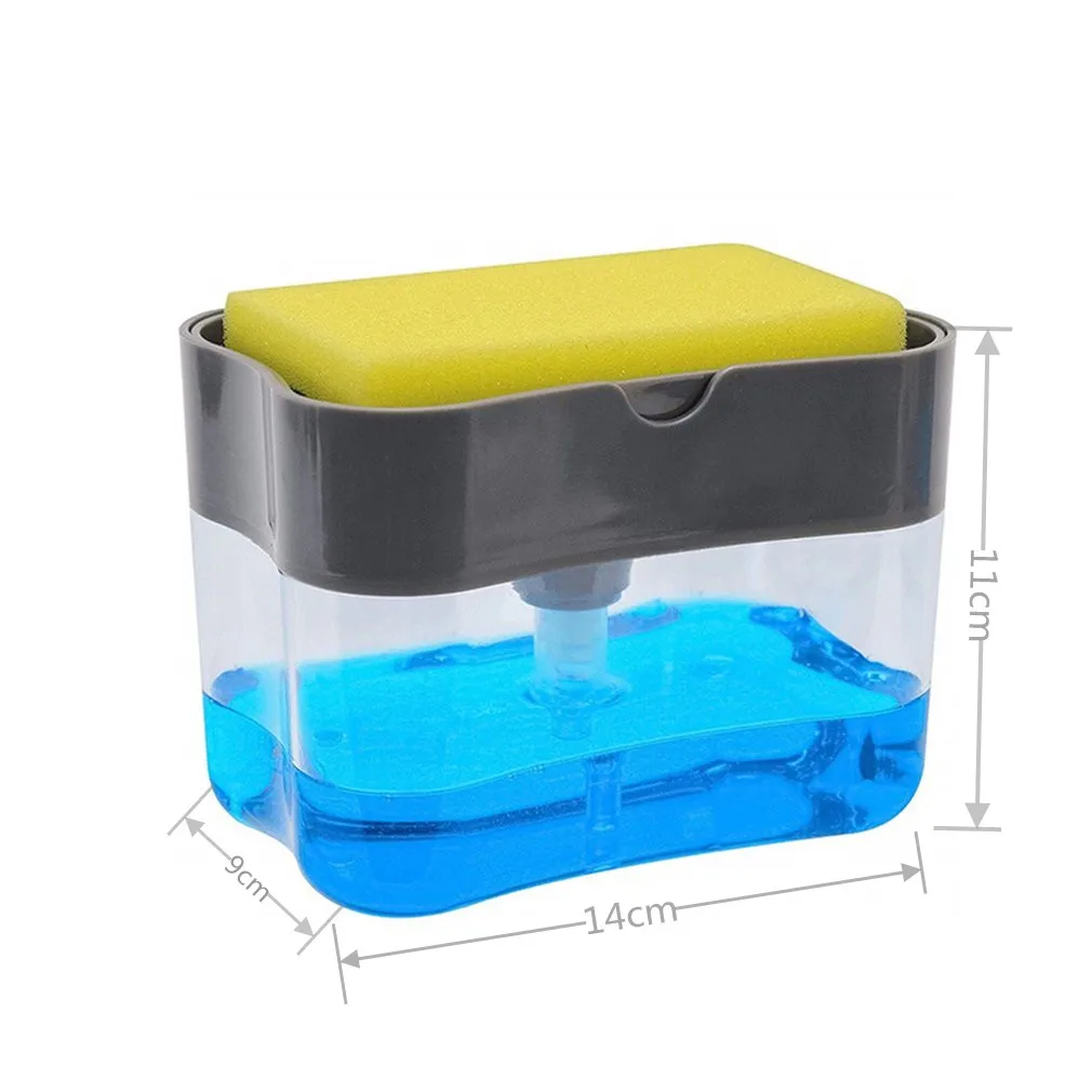 Dispensador de jabón líquido para fregado, caja de jabón líquido, organizador de bomba, dispensador de jabón de cocina, esponja