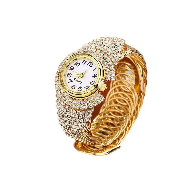 Orologio da donna, orologio da donna con cinturino al quarzo intarsiato con diamanti di lusso leggero e alla moda