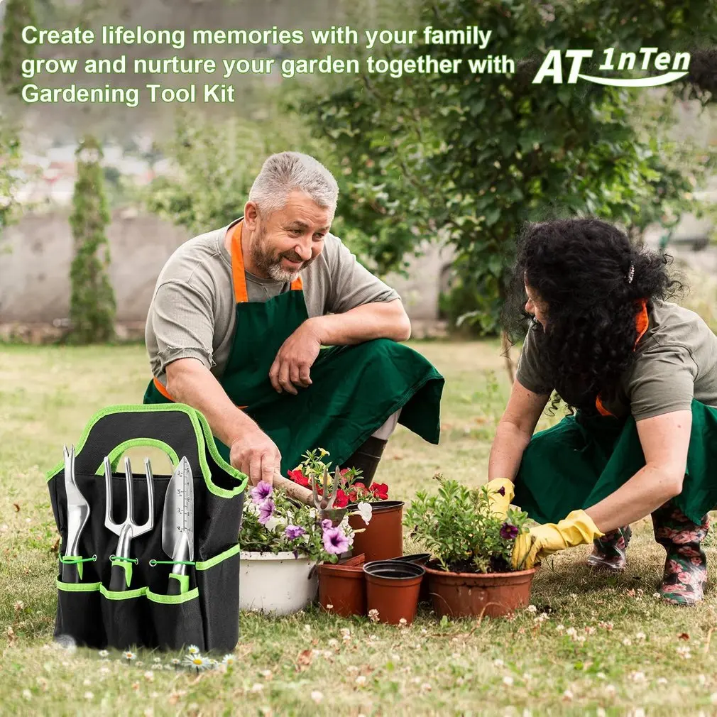 7 Pcs Set Gardening Potting Tools TPR Handle Shovel Rake Flower Pruning Shears Brush Multifunctional Garden Plant Bonsai Tools