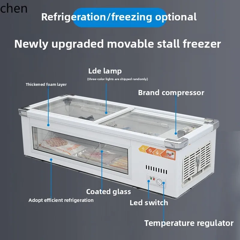 Vetrina refrigerata da tavolo HTT per la conservazione della freschezza e il congelamento del triciclo mobile, spiedini fritti, barbecue