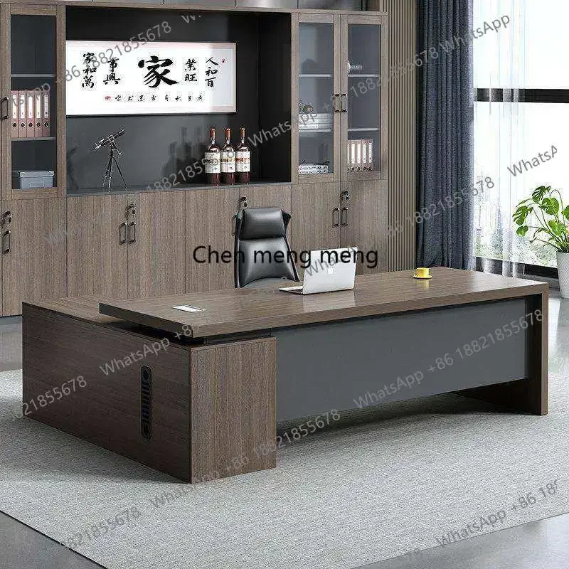 

E136 Wooden Reception Office Desk Aesthetic Display Minimalist Decoration Office Desk European Modern Meuble Bureau Trendy Furni