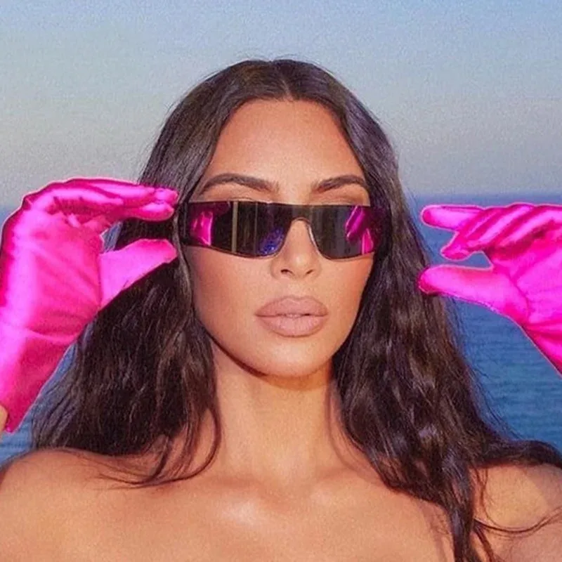 نظارات Y2K الشمسية نظارات Steampunk الرياضية الشريرة أسلوب المستقبل المألوف #1