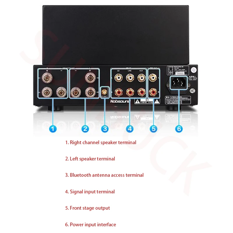 MS-90D ΑΡΤΧ Bluetooth 5.0 Lossless Audio Push-Pull EL34C American GE 5BK7 Electronic Tube HIFi Gallbladder Amplifier Audio