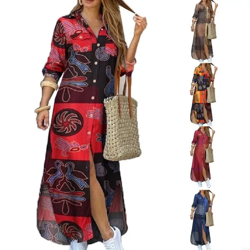 l38e-autumn-long-sleeve-maxi-shirt-dress-for-women-ethnic-vintage-print-button-blouse