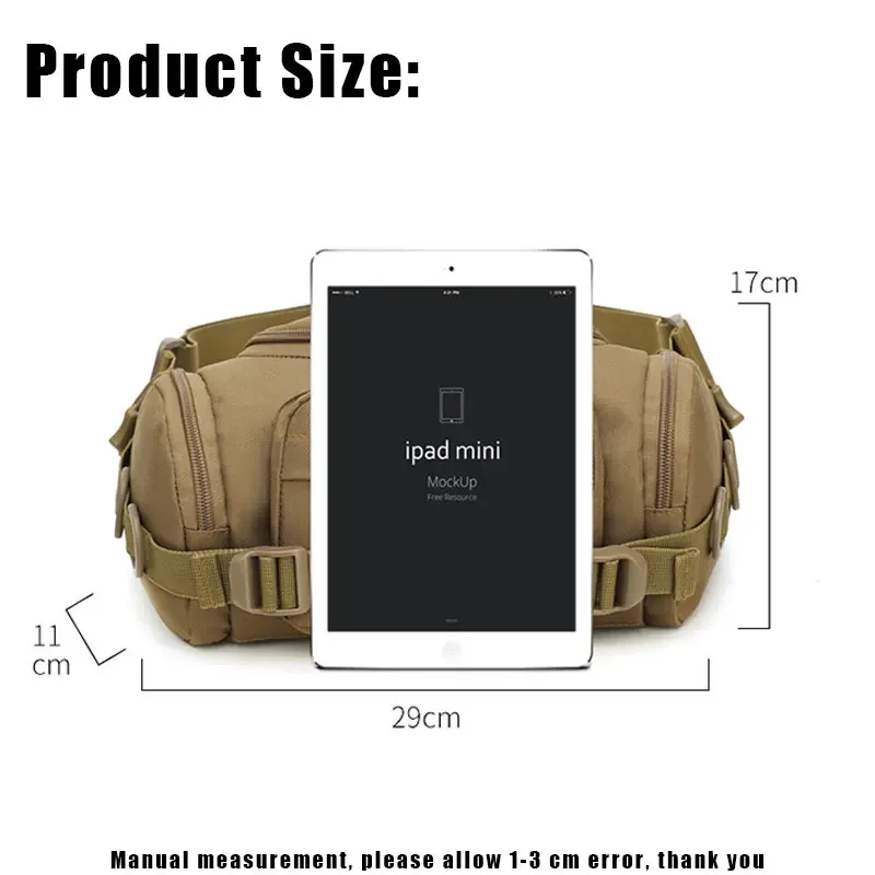 YoReAi Tactical Men Waist Pack Nylon Hiking Phone Pouch Outdoor Sports Army Military Hunting Climbing Camping Belt Chest Bags