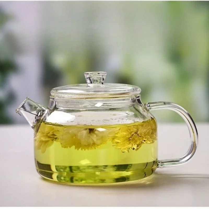 Small Capacity Transparent Glass Teapot with Filter Heat-Resistant Flower Tea Kettle Household Kung Fu Tea Pot Teaware