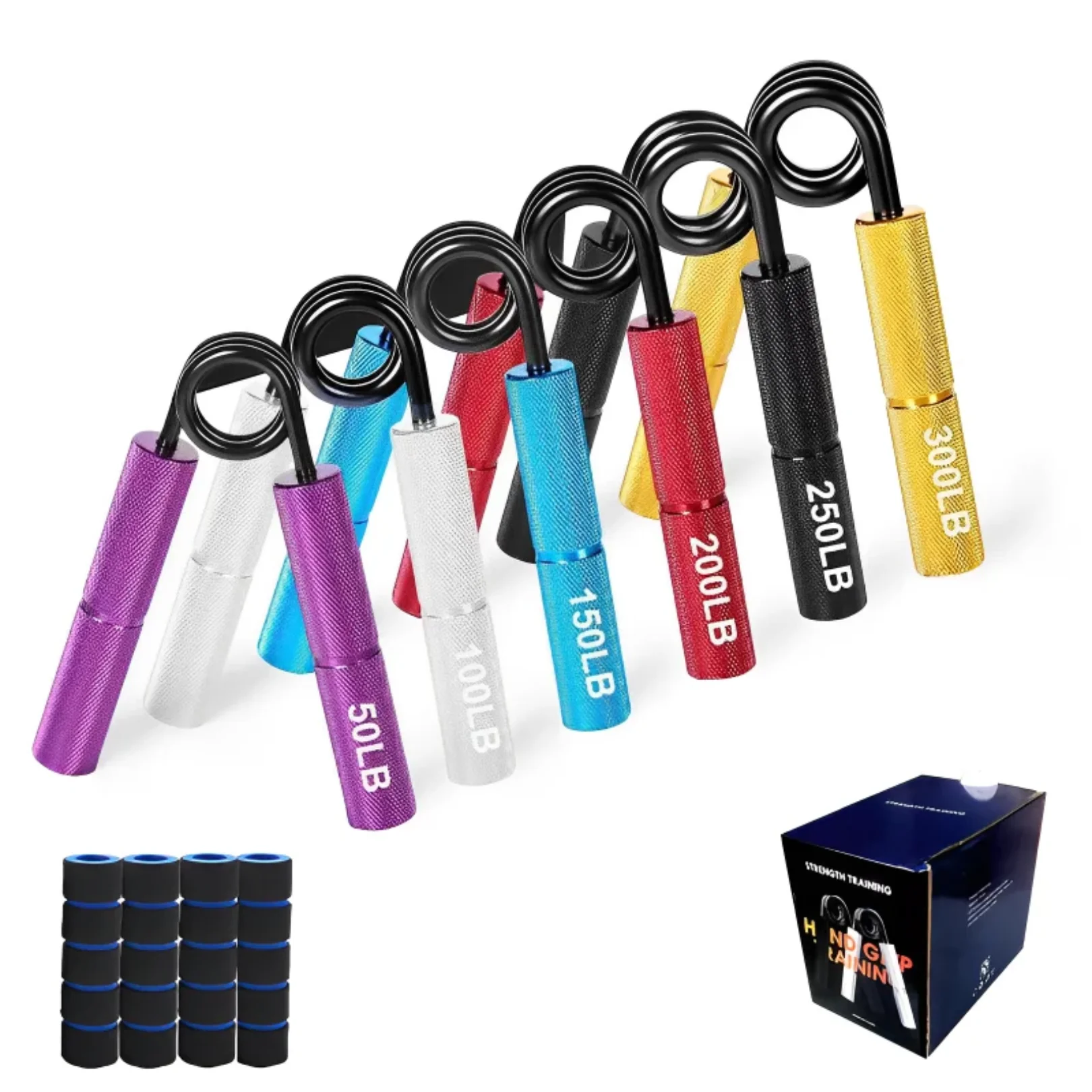 

50LB-300LB Metal Hand Gripper Strengthener Finger Exerciser Grip Strength Muscle Arms Trainer Recovery Wrist Gym Equipment