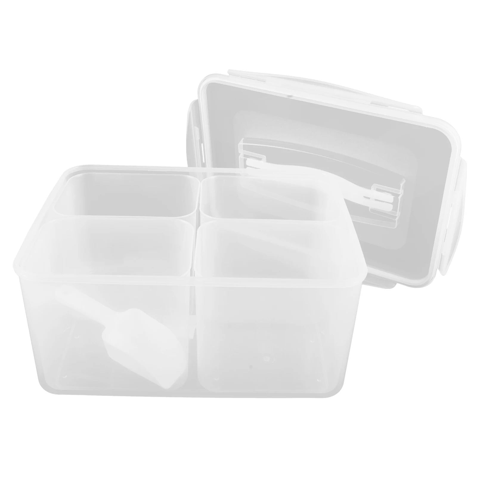

8 Liter Sealed Compartment Transparent Storage Box Large Capacity Food Container Snack Organizer Tea Bags Condiment Tray Kitchen