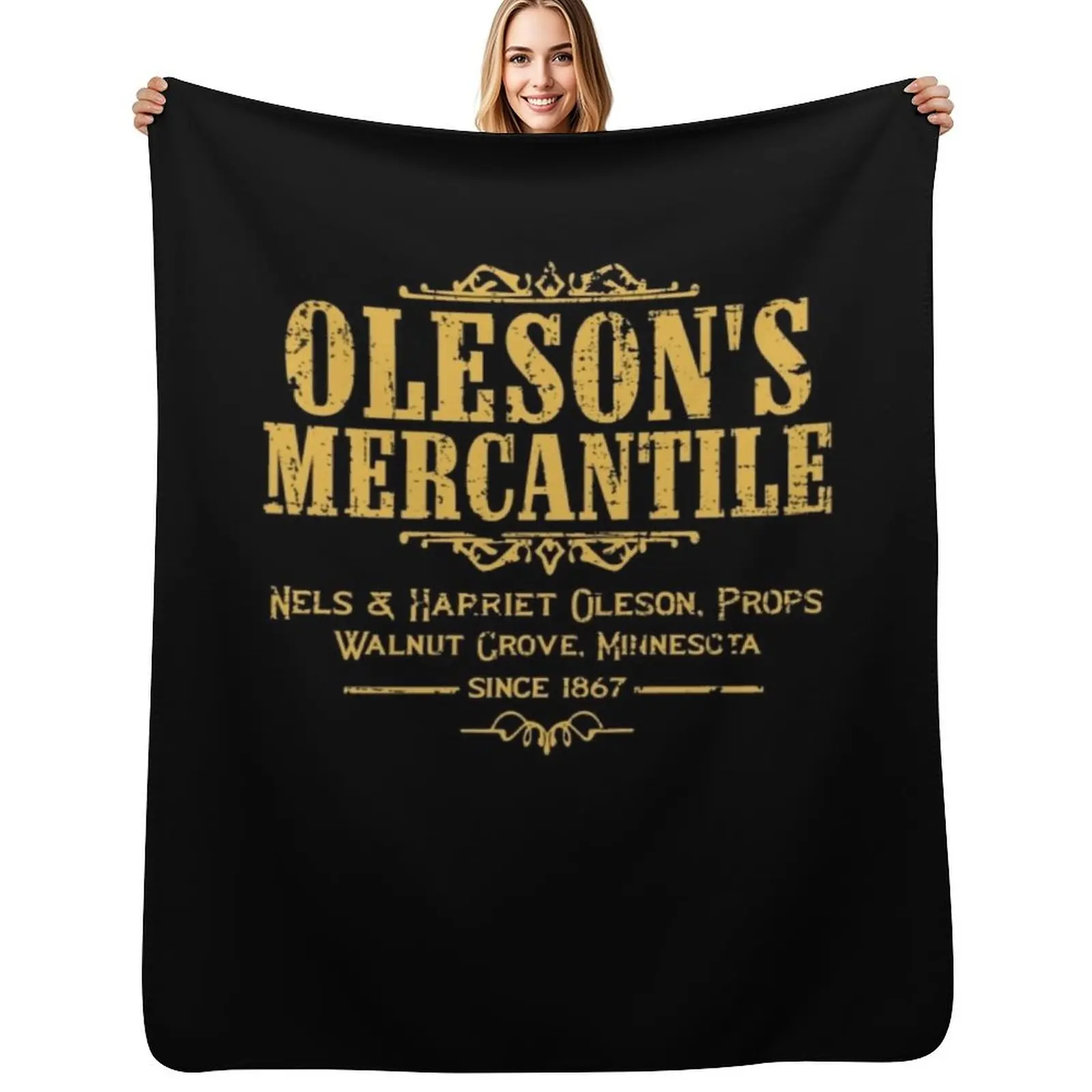 Oleson's Mercantile - From Little House on the Prairie Throw Blanket Compact Warm Blanket for Car Road Trip