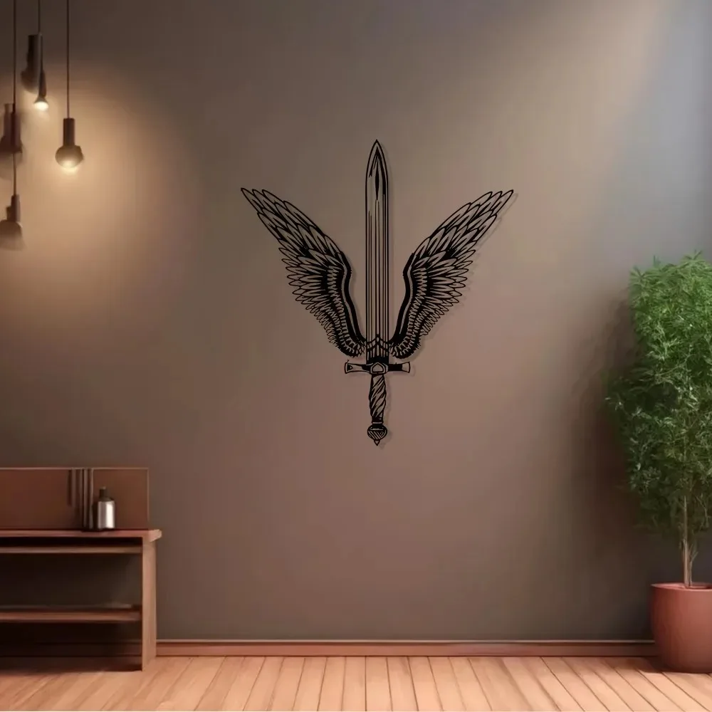 Sword Metal Wall Art, Weatherproof Sculpture Gift for Fantasy Fans, Unique Home Outdoor Decor