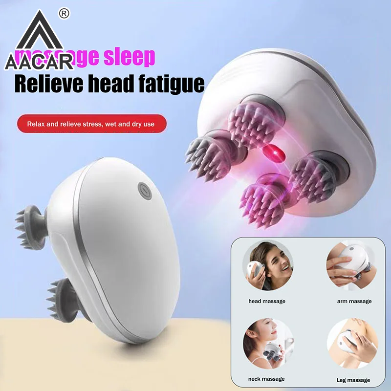 

Электрический массажер для головы и тела с функцией разминания и вибрации, красным светом, для глубокого массажа тканей, для плеч, шеи, ног, рук, а также для животных