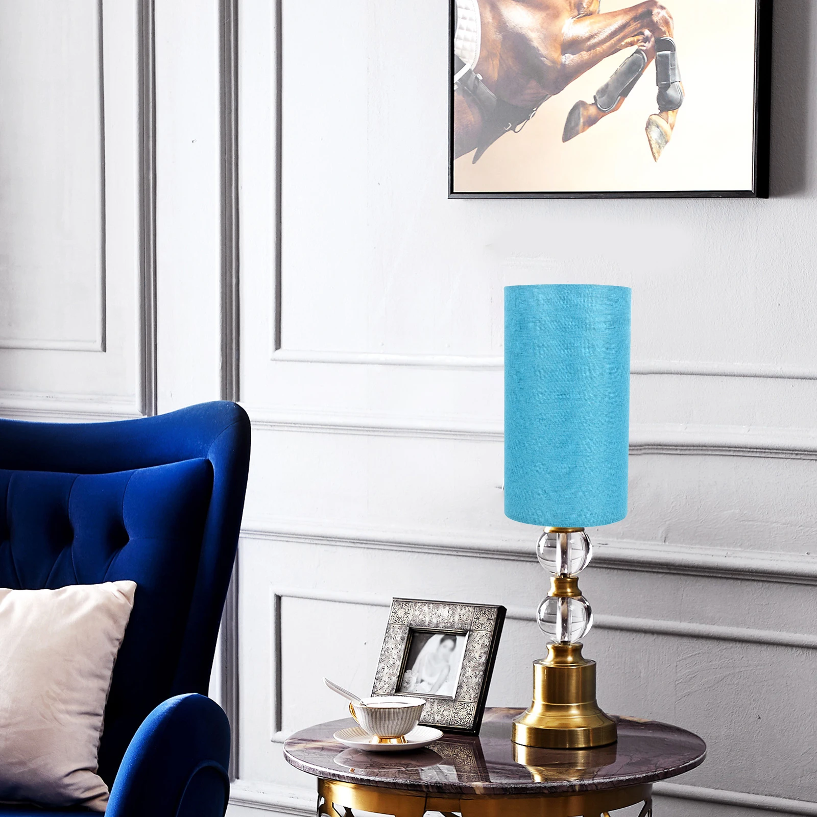 

Linen Lampshade Replacement Table Floor Cover Bedside Light Shade Soften Light Dust Protection Durable Linen Fabric Easy Install