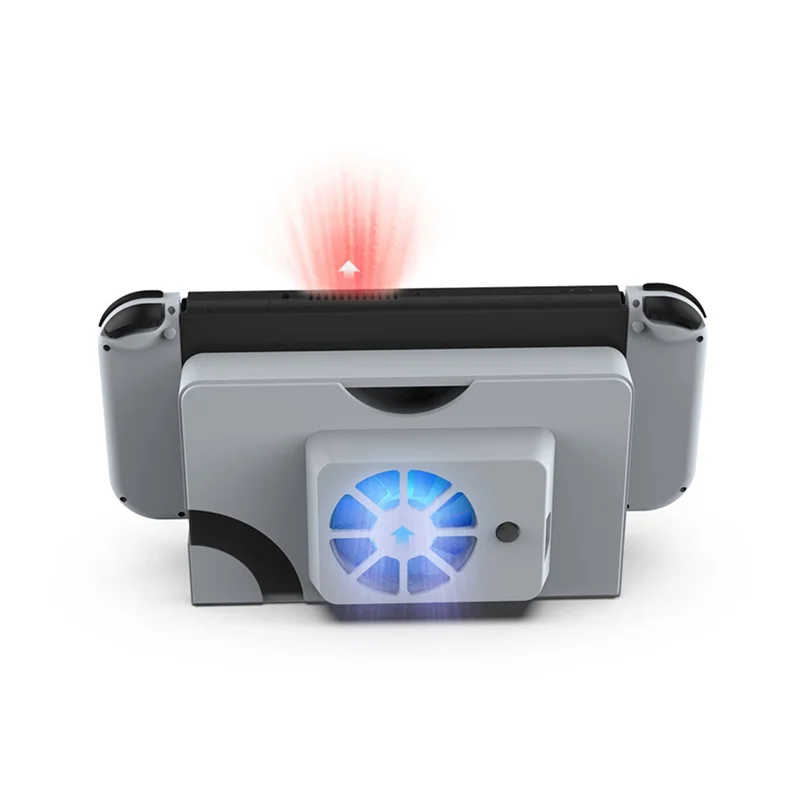 Per Nintendo Switch OLED ventola di raffreddamento esterna ventola di raffreddamento Host Stand ventola di raffreddamento per Switch OLED Docking Station Parts Black