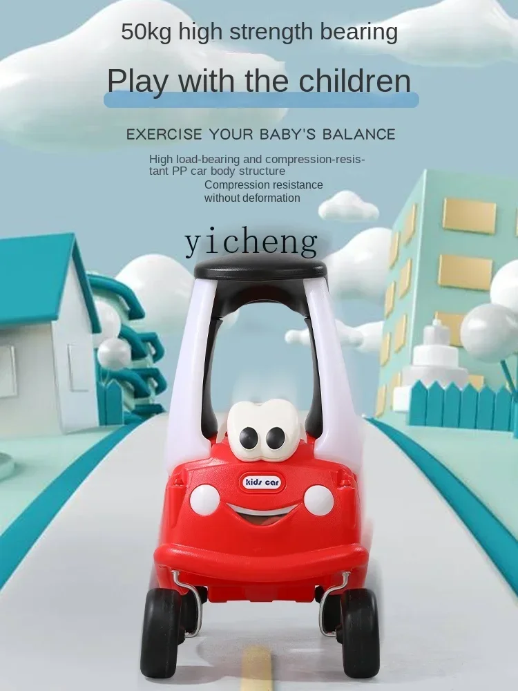 Tqh Gliding Walker Swing Car Unpowered Naughty Castle Golden Turtle Prince Cartoon Police Car