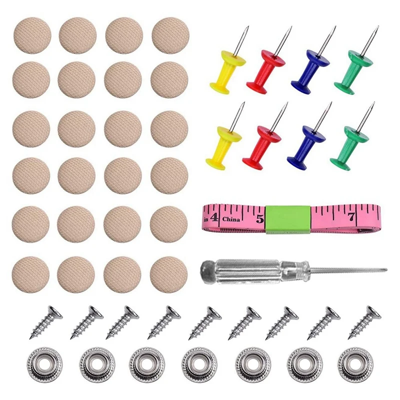 60Pcs Car Roof Repair Rivet Kit Car Roof Buckle Retainer With Torsion Pin And Installation Tool Kit