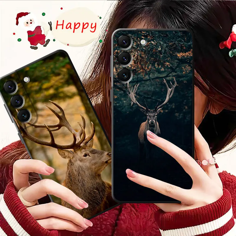 Forest Animal Deer Hunting Camo Phone Case For Samsung Galaxy S23 S22 S21 S20 FE Ultra S10 S9 S8 Plus Note 20Ultra 10Plus Cover