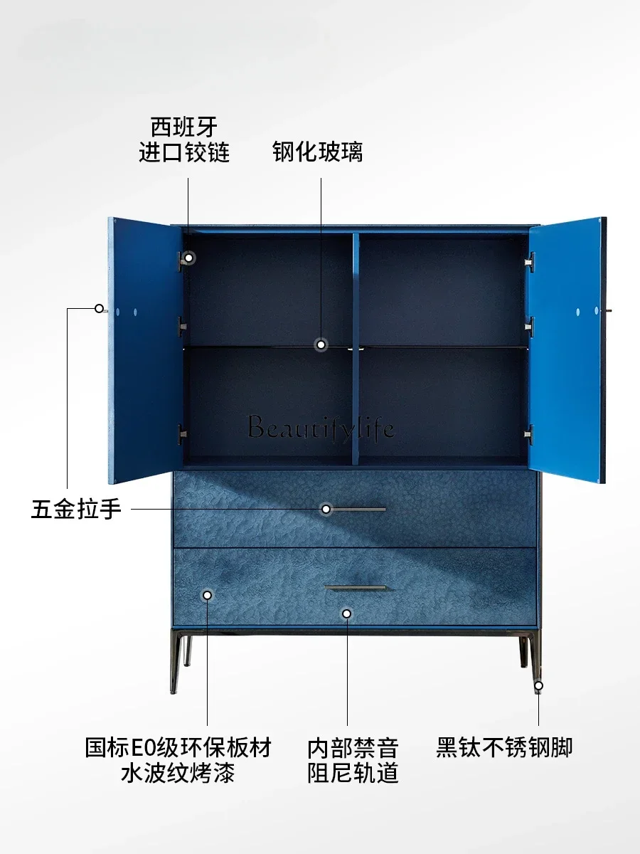 D33Wine cabinet living room display household high-end dining side cabinet integrated against the wall modern simple decorat