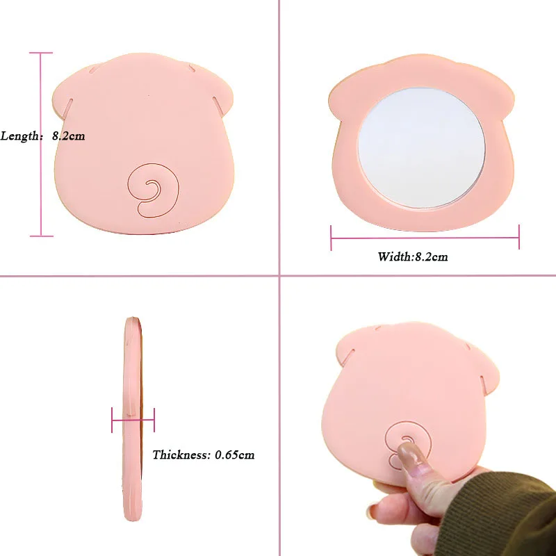 Mini specchio cosmetico portatile a mano adorabile specchio tascabile per cartoni animati donna ragazza cosmetici piccoli specchi per il trucco compatti