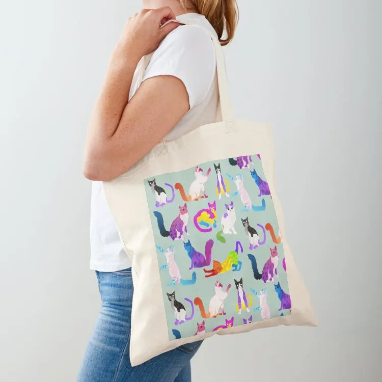 

The Full Feline Spectrum Tote Bag shopping bags foldable Canvas stote bag Big bag Canvas