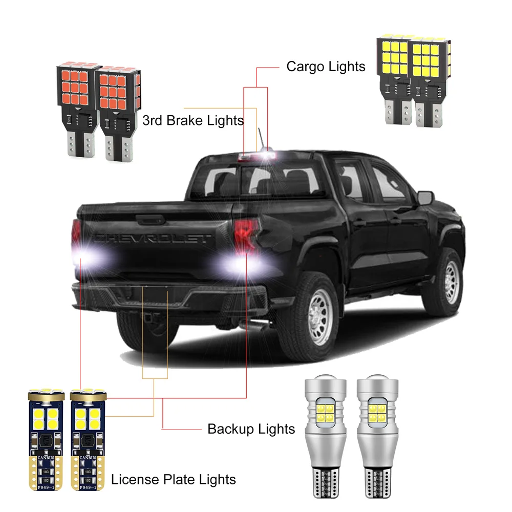

LED Car For Chevrolet Colorado 2023 2024 LED Cargo 3rd Brake Backup License Plate Lamp