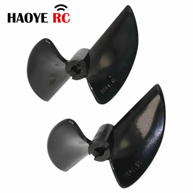 Haoye 5 Pcs DIY RC Boat Paddle Models 2 Blades Boat Propellers (Glossy Black) CW CCW For RC Boat Accessories