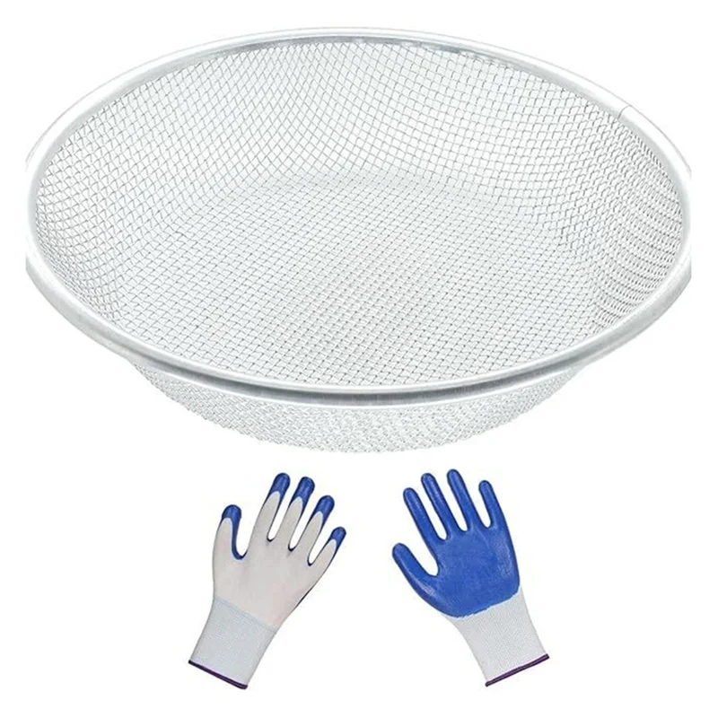 A21I-Stainless Steel Soil Compost Sieve For Capturing Soil Rocks & Sawdust Gardening Sand Compost Sieve Sandstone Sieve