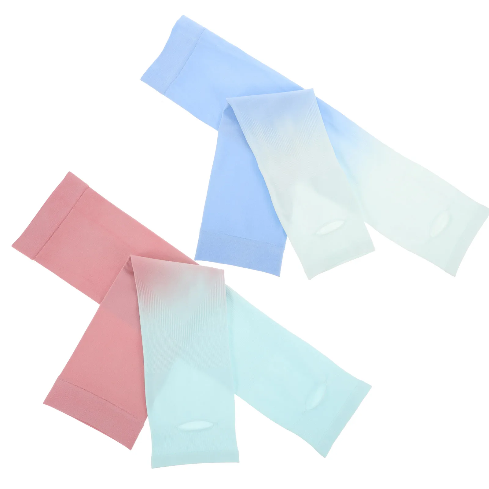 

4Pcs Sun Arm Sleeves Gradient Ice Silk Cooling Sleeves Outdoor Cycling Running Fishing Protective Arm Covers