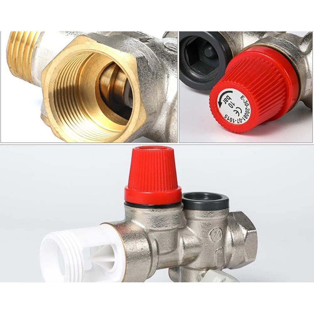 DN20 pressure relief valve with automatic release at 7bar for water heater systems and long lasting brass housing
