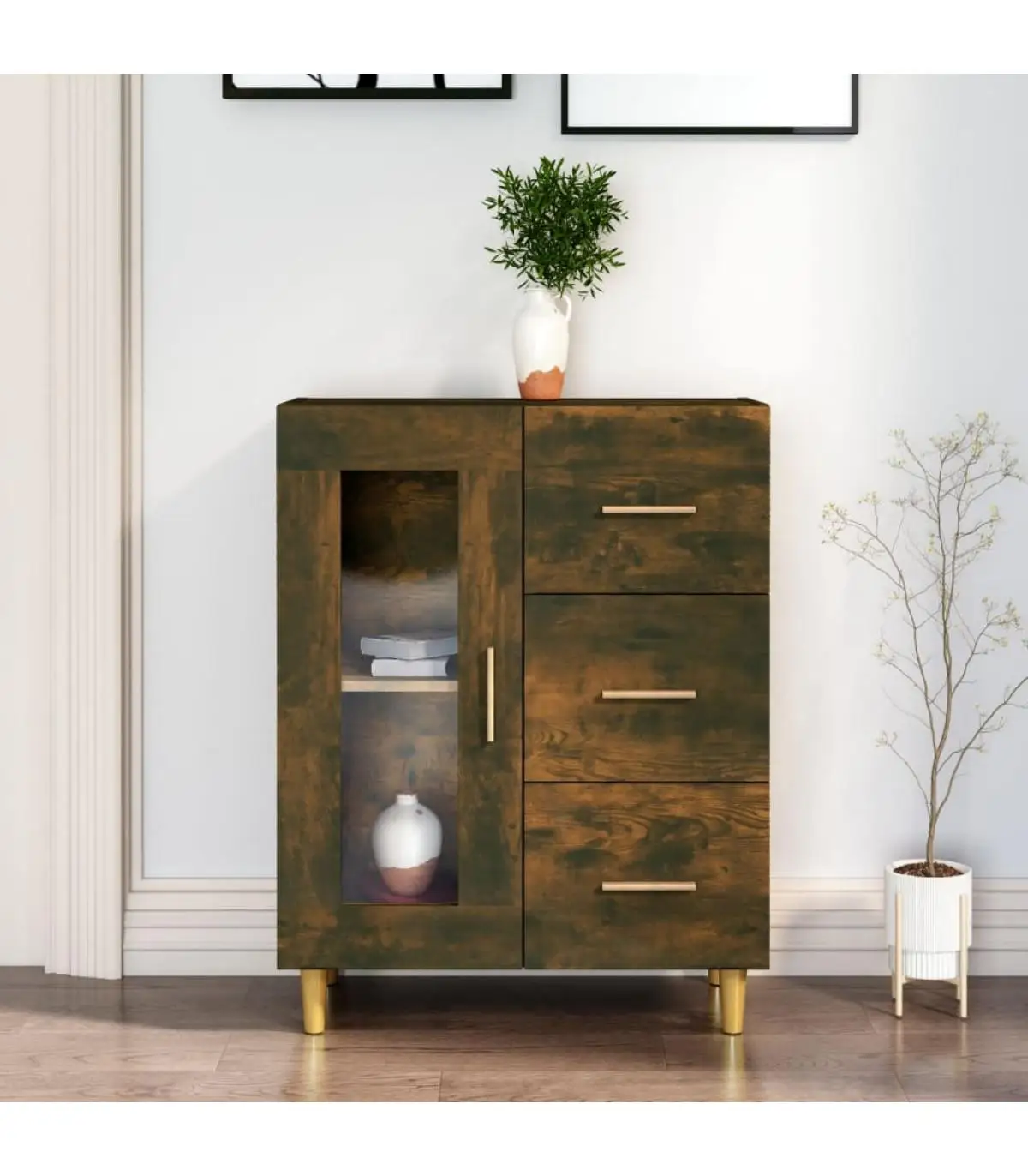 69,5x34x90 cm smoky oak plywood sideboards