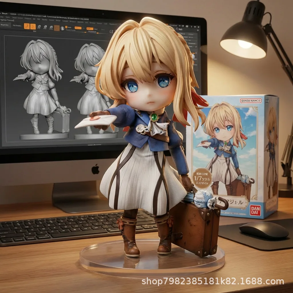 

Вечный сад, фиолетовая фигурка чиби в стиле аниме, милый коллекционный модный чехол для ПК, декор для рабочего стола, персонализированный подарок, модель, подарок