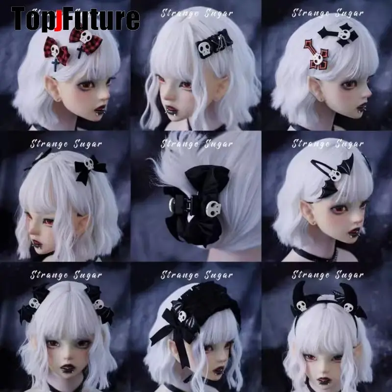 All Style skull Devil Big Bow Hair Clip Y2K girl Harajuku Gothic Subculture Accessories  demon Hair clips pins Hairpin Barrettes