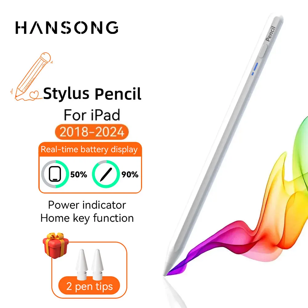 

New Stylus Pen for Apple iPad Pencil 2018-2024 with Palm Rejection Tilt,for iPad Air 11 M2 2024 Pro 13/14 M4 Air 4/5 7/8/9/10th