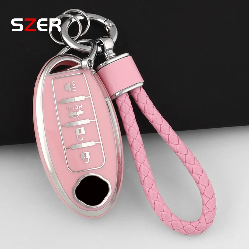 4 Button TPU Car Key Case Cover For Nissan Qashqai Juke J10 J11 X-Trail T32 T31 Kicks Tiida Altima Pathfinder Note For Infiniti