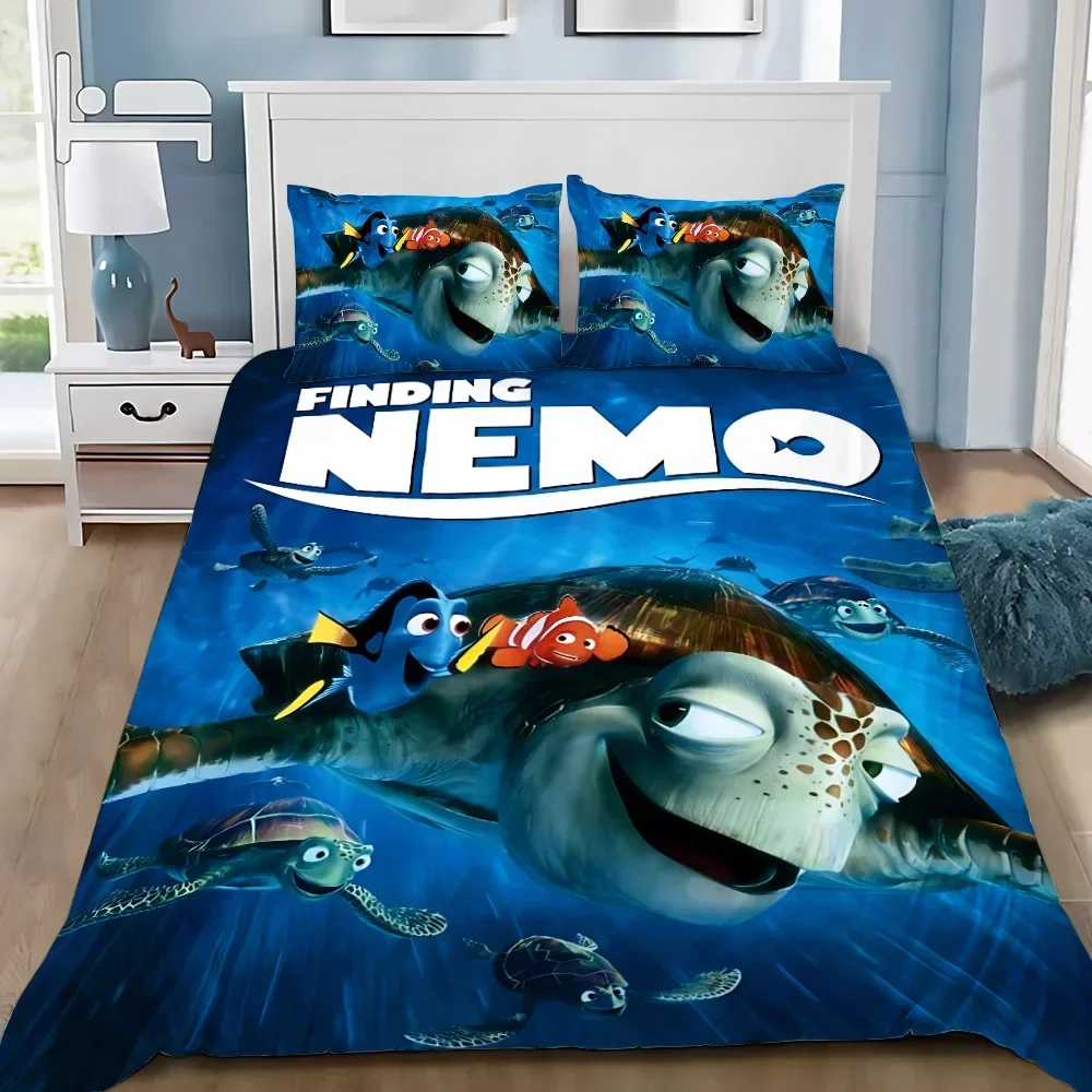 Cartoon Duvet Cover Pillowcase Bedding Set Finding NemoS Adult Boy Girl Bedroom Decoration Children Single Double Large Size