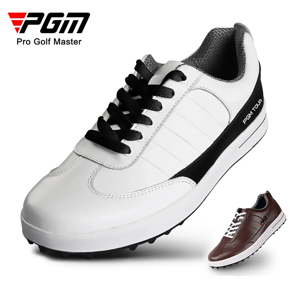 PGM sepatu Golf pria, sneaker kasual bernafas anti air