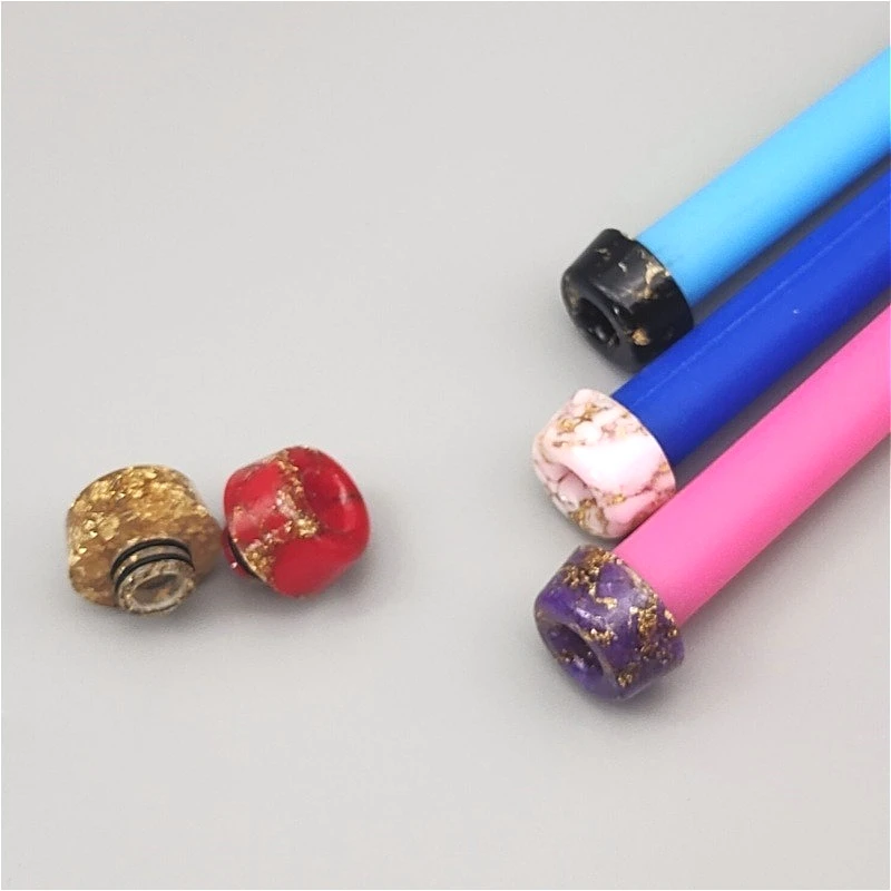 1 قطعة 510 فطر مرقط ذهبي على شكل فوهة بالتنقيط المخروطية وصلة قش الراتنج #6