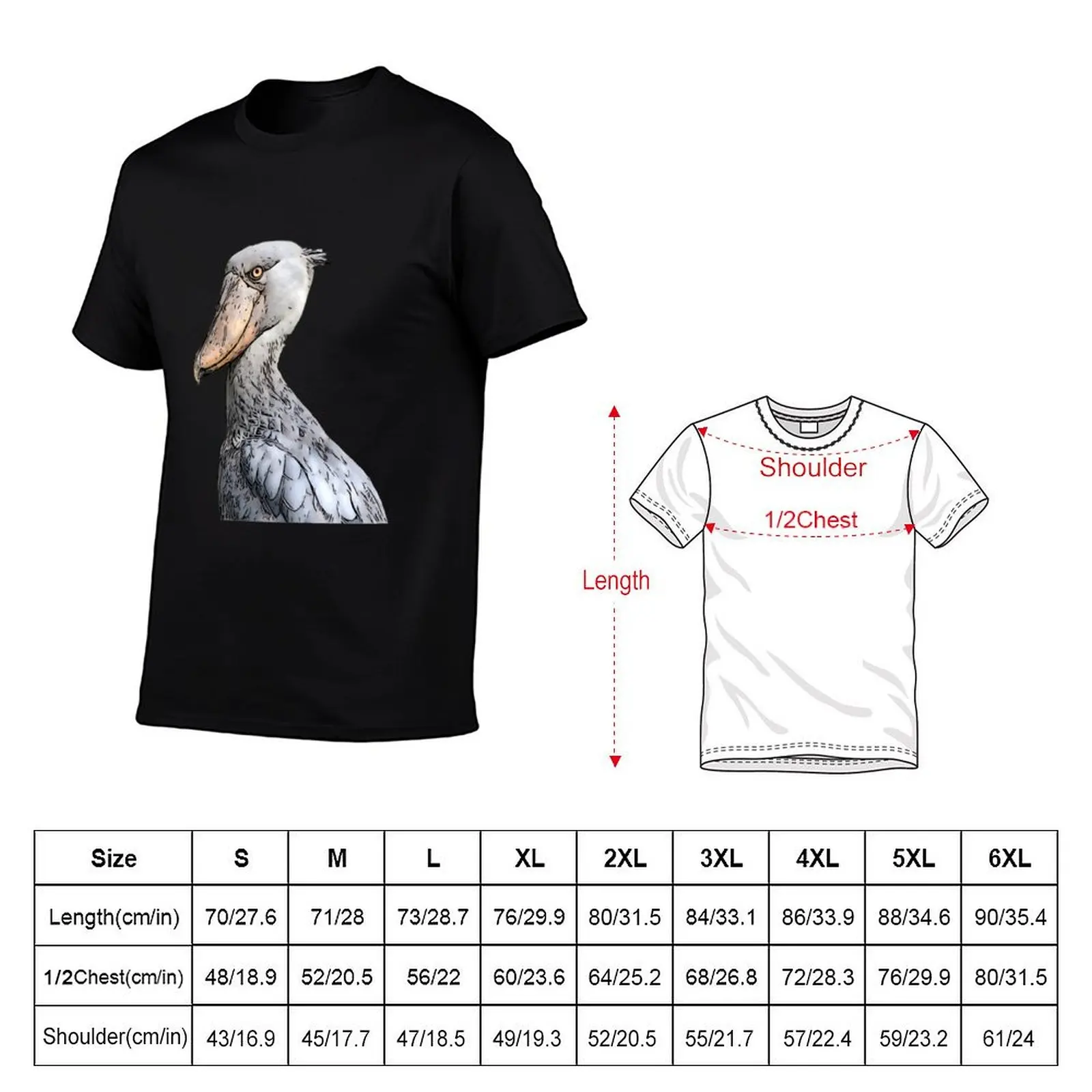prints t shirts shirts t Shoebill T-Shirt for pack man cotton with Stork