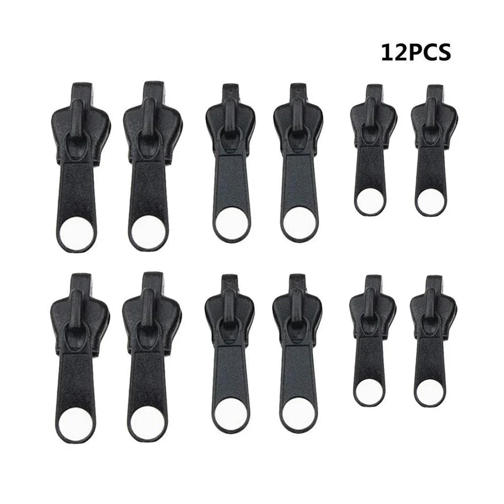 12pcs Instant Zippers Universal Fix Zippers Repair Kits Replacement Zippers Slider Teeth Rescue New Designs For DIY Sew