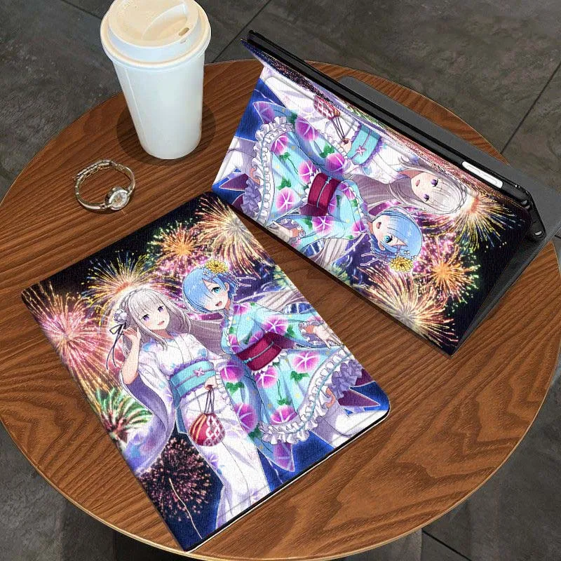 

Cartoon RE ZERO pattern For iPad Pro Air Mini 1 2 3 4 5 6 7 7th 8th 9th 10th 11th 10.2 9.7 10.5 10.9 11 12.9 Tablet Case