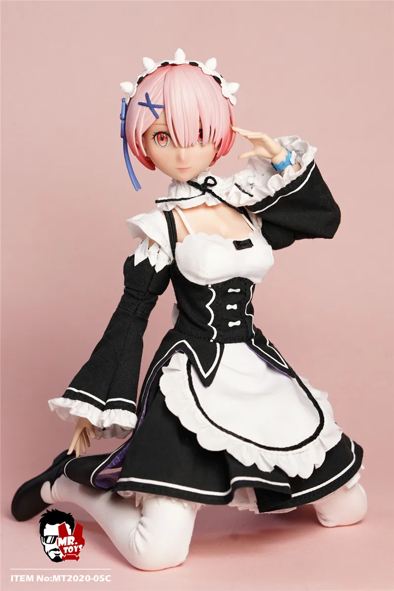 In magazzino MR.TOYS MT2020-05 1/6 Anime Girl Rem Ram Maid testa delicata scultura cameriera abbigliamento modello Fit 12 ''Action Figure femminile