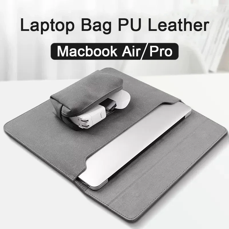 For Macbook Case 2020 2022 2023 M1 M2 Air 13 A2337 A2681 Coque Pro 14 15 16 11 12 Funda Cover PU Leather Laptop Bag Sleeve Liner