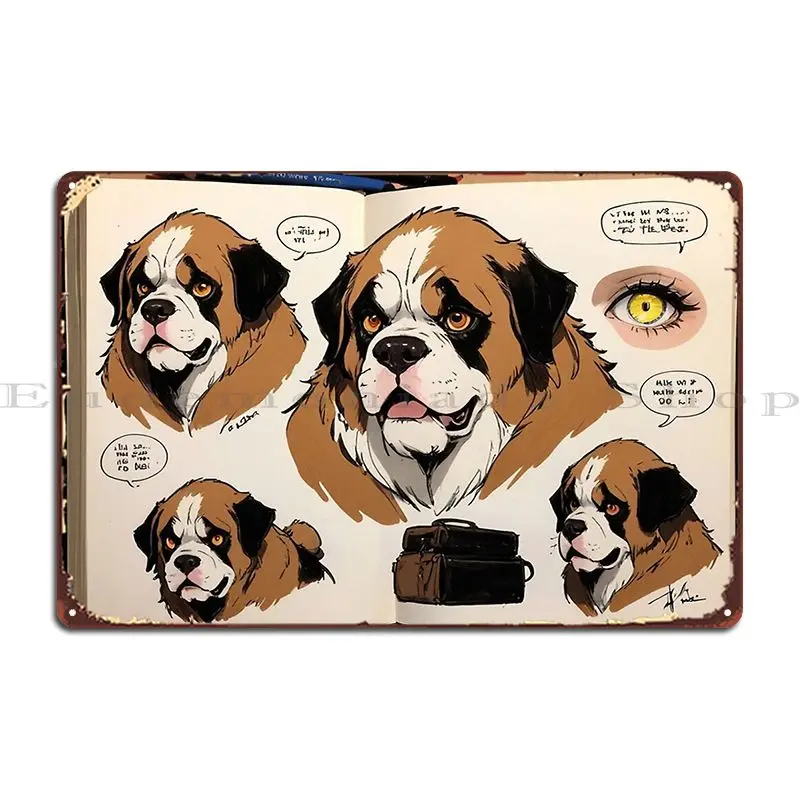 Notepad St Bernard Metal Sign Poster Printed Party Custom Garage Wall Cave Tin Sign Poster