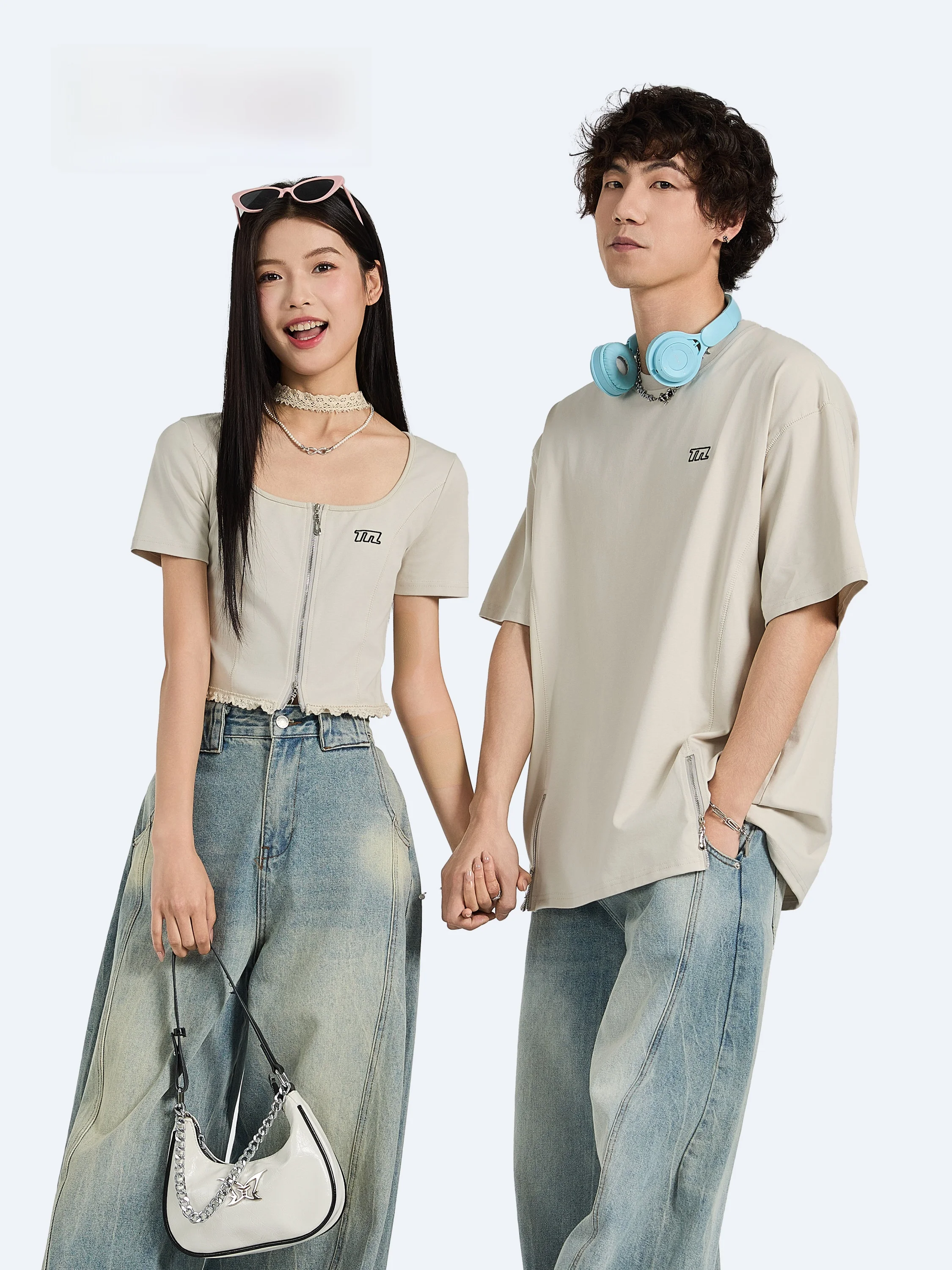 

Casual Couple Matching Short Sleeve T-Shirts Men Women Summer Slim Fit Versatile Basic Cotton round Neck Soft Comfortable Shirt