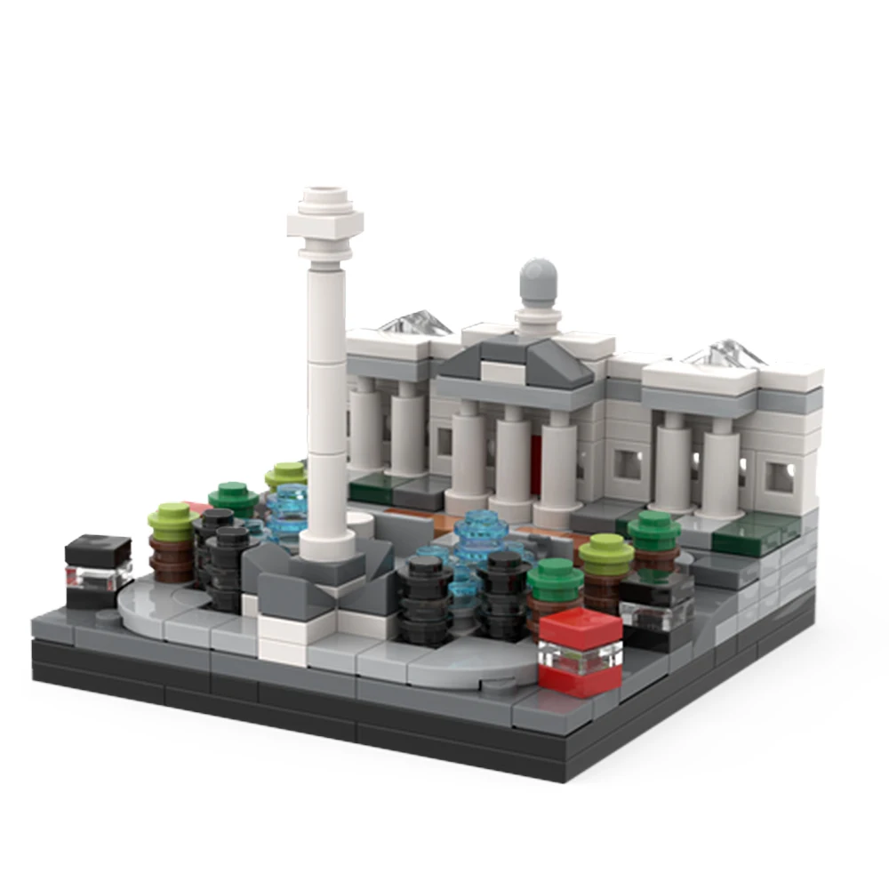 Gobricks MOC City Architecture Trafalgar Square Model Building Blocks Classic London's Famous Squares Bricks Toy Childrens Gift