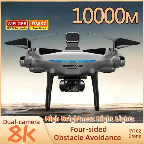 Ky102-Dron Profesional de doble cámara, 8k, fotografía aérea, 360 evitación de obstáculos, flujo óptico, cuatro ejes, Rc, UAV, 10000m